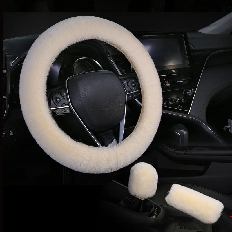 High Quality Universal Car Steering Wheel Winter fur Cover Set Car Accessories Steering Wheel Covers