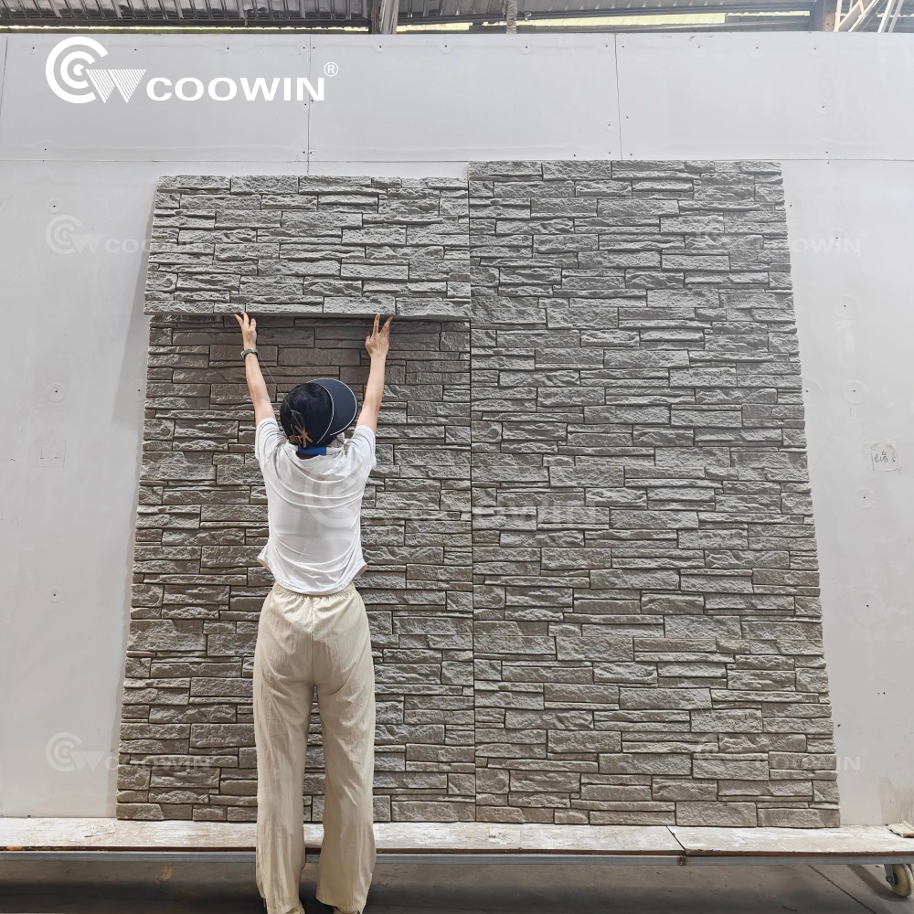 Installation Cost Saving Polyurethane Pu Faux Stone Wall Sliding Panel For Interior Wall And Ceiling