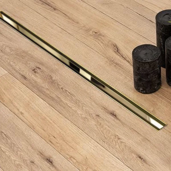 Modern Brushed Gold tile accessories Stainless Steel Rectangle shower drain linear Waste toilet drain