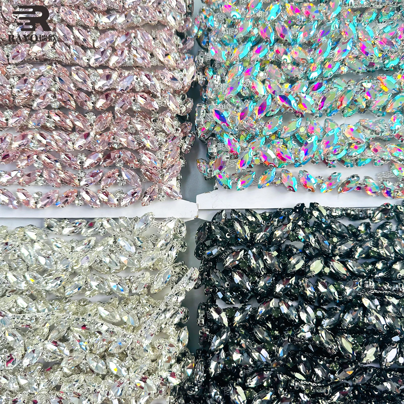 Trimming On Rhinestone Glass Handmade Trim Keychain Hoodie Body Rhinestones Necklaces Stone Roll rhinestone cup chain