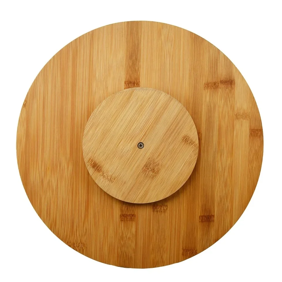 10 Inches Diameter Bamboo Lazy Susan Turntable Spin Thicken Round Wood Tray Rotating Spice Rack For Kitchen Pantry