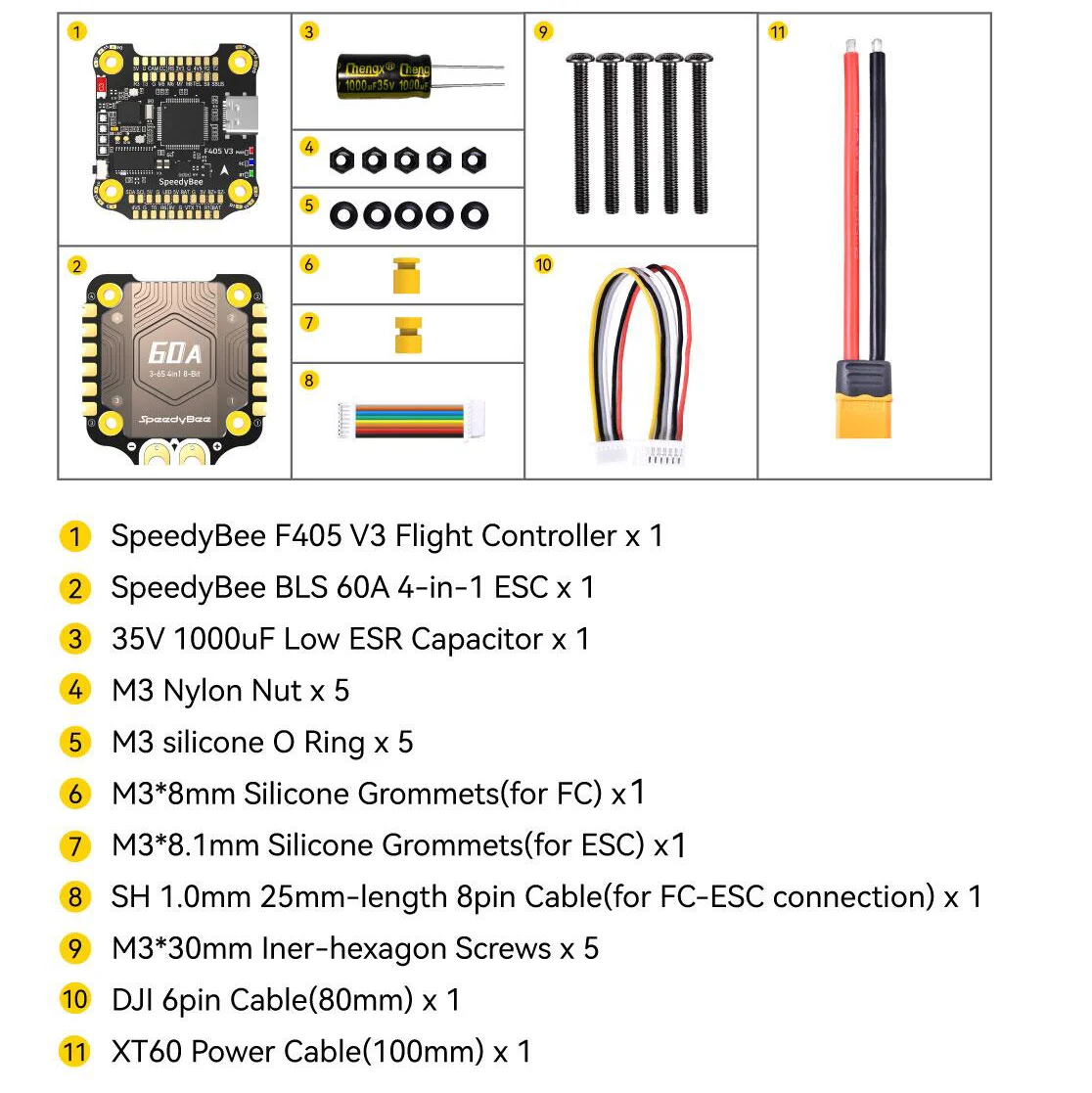 SpeedyBee F405 V4 BLS 60A 30x30 FC ESC Stack STM32F405 Контроллер полета BLHeli S J-H-50 4IN1 для FPV Вольная модель дрона