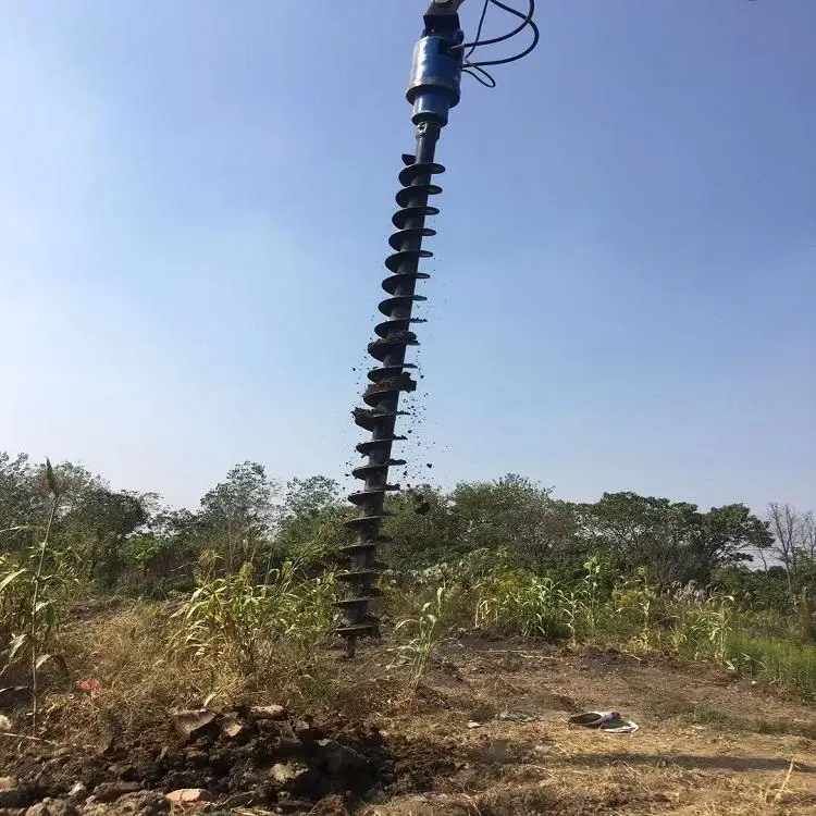 High Power Long Rod Spiral Drilling Machine Hydraulic Drilling Rig Soil Earth Auger For Excavator Auger Drills