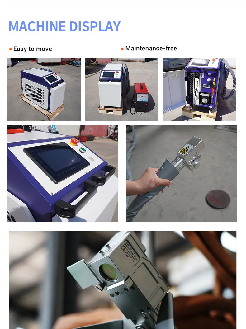 Optical fiber continuous surface CNC cleaning automatic rust removal Ruike handheld laser cleaning machine