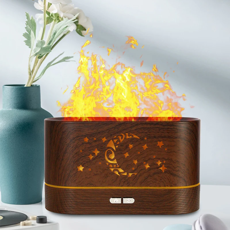 Moon Hollow Creative Simulation of Fire Aromatherapy Machine 5V Home Office Home Aromatherapy Fire aroma diffuser Desktop