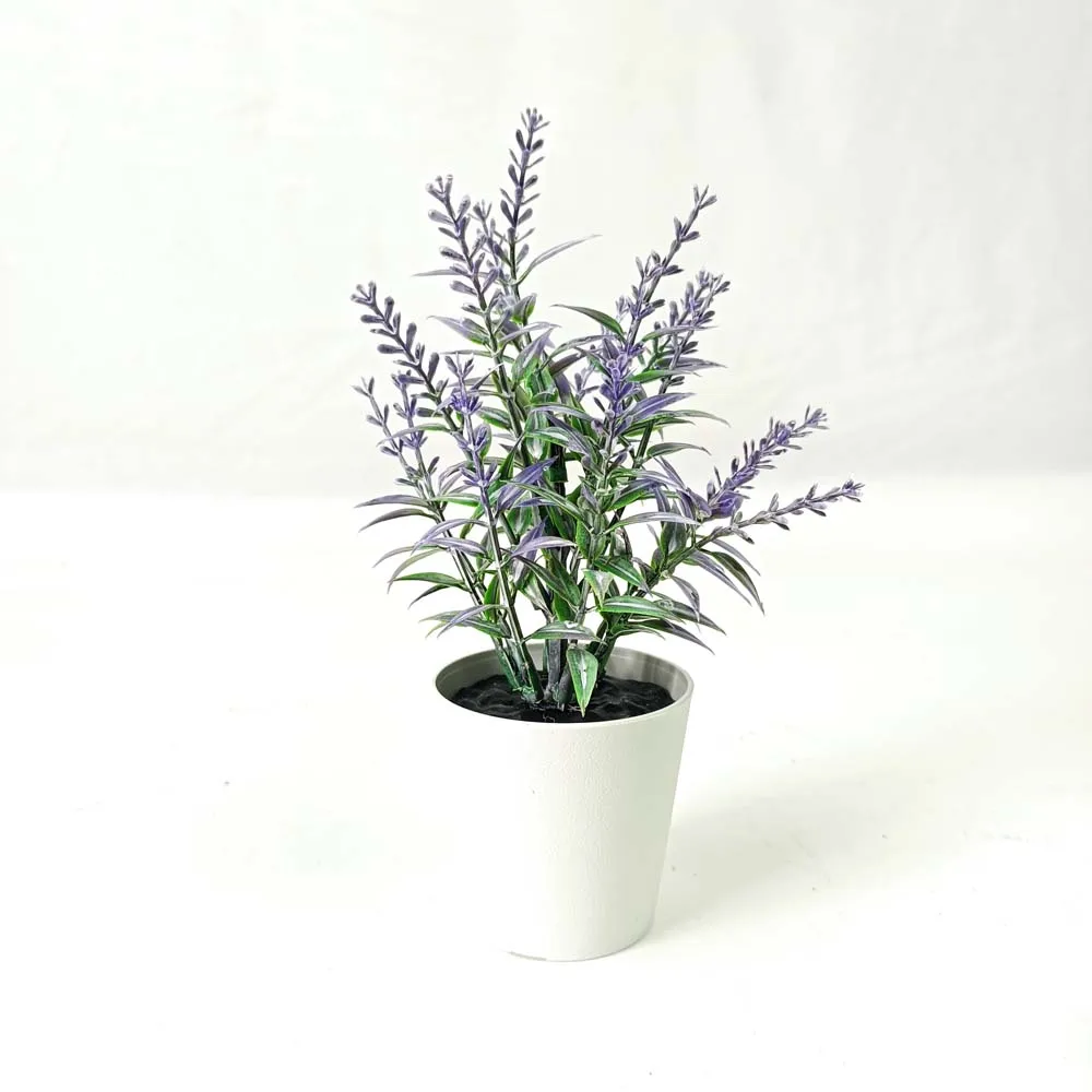Simulation Potted Lavender Flowers Artificial Plants and Flocked Charming Purple for Warm and Loving Table Decor Christmas Decor