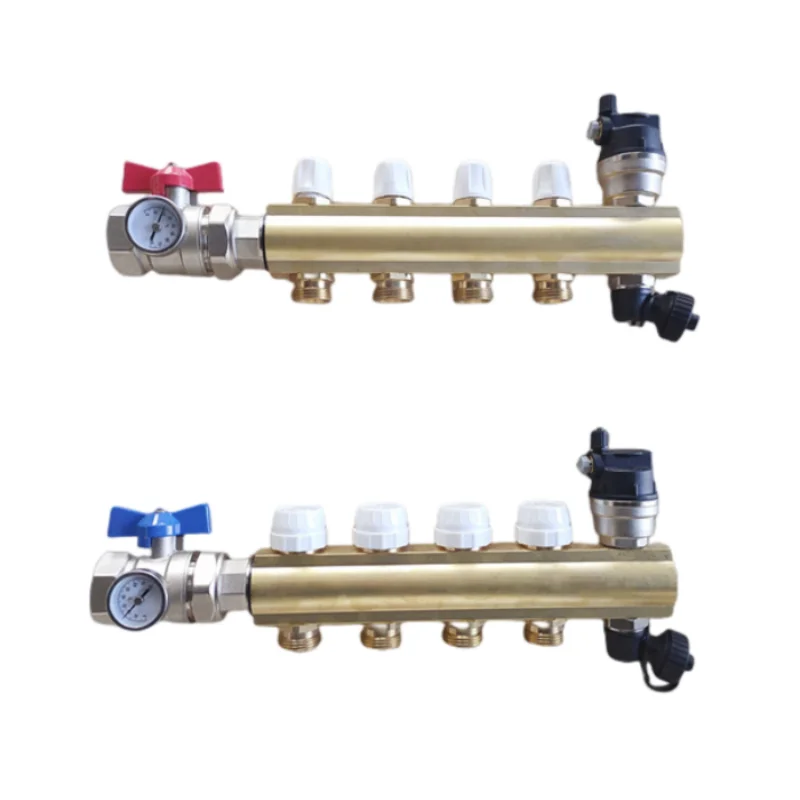 brass manifolds with flowmeter for radiant floor heating