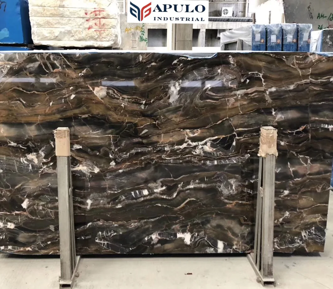 Fully Customized material Made Best Apulo Black Rose Gold Marble Plinth Marble Bookends