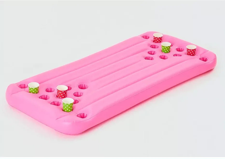 Custom Inflatable Beer Pong Pool Float Indoor/Outdoor Adult Pool Lounger Hammock Factory Price Inflatable Swimming Home School