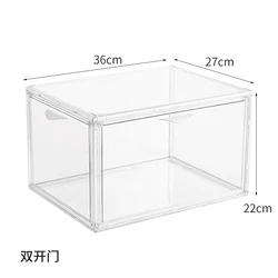 Multiple opening modes Acrylic clear shoe boxes plastic sneaker shoes storage box organizer with custom logo
