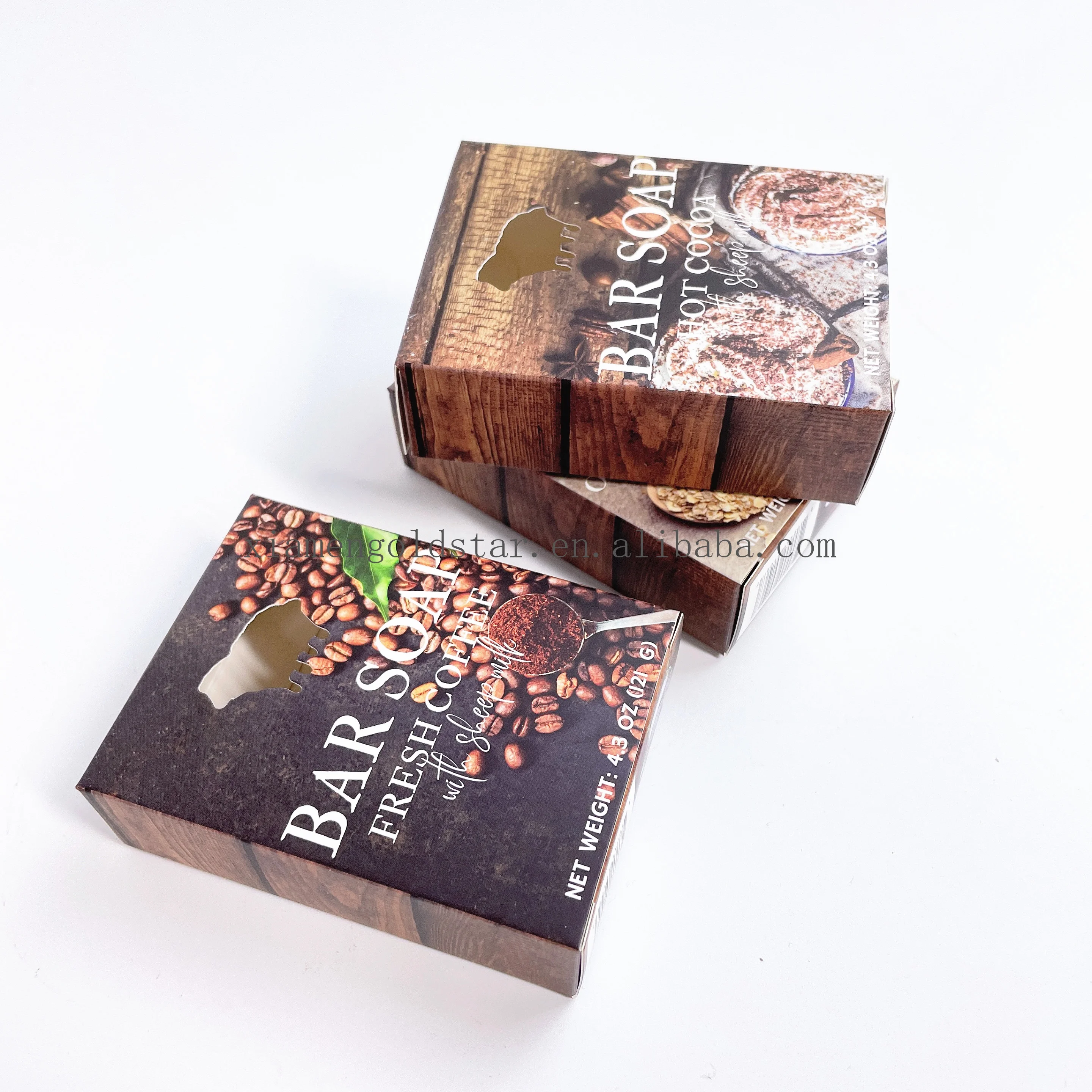 Custom  handmade soap rose flower gift packaging paper box with display window soap box