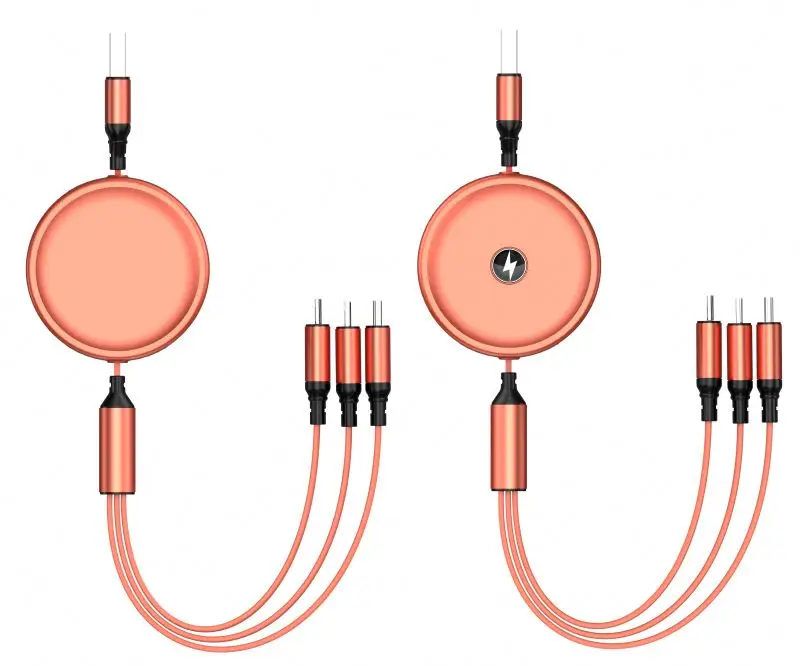 Wholesale Power Charging TPE+ACC 5V/2.4A Retractable Cable Charger for Mobile Phone