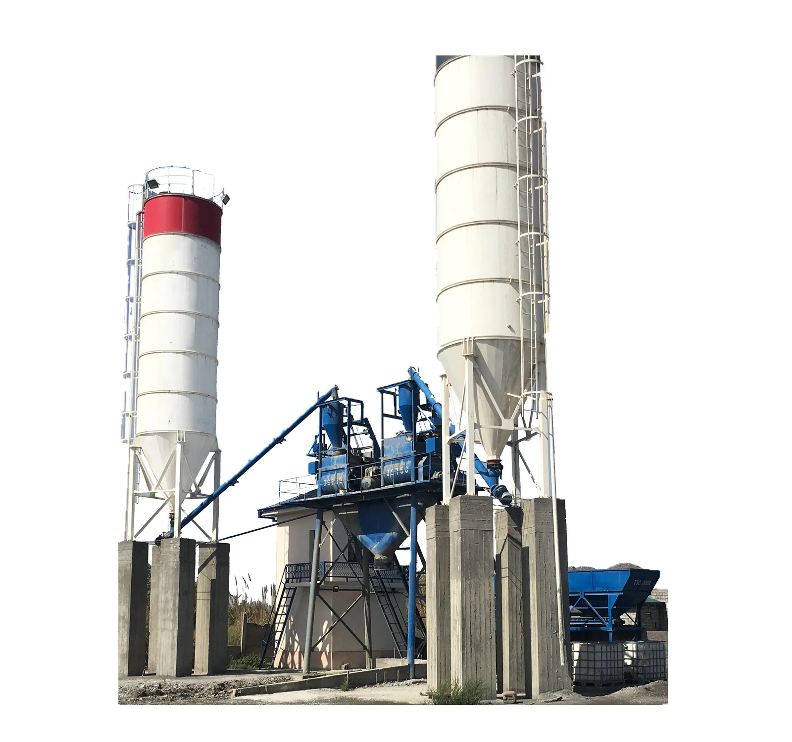 Shengmao brand 25m3/h concrete ready mixing batching plant roller bracket with hopper scale
