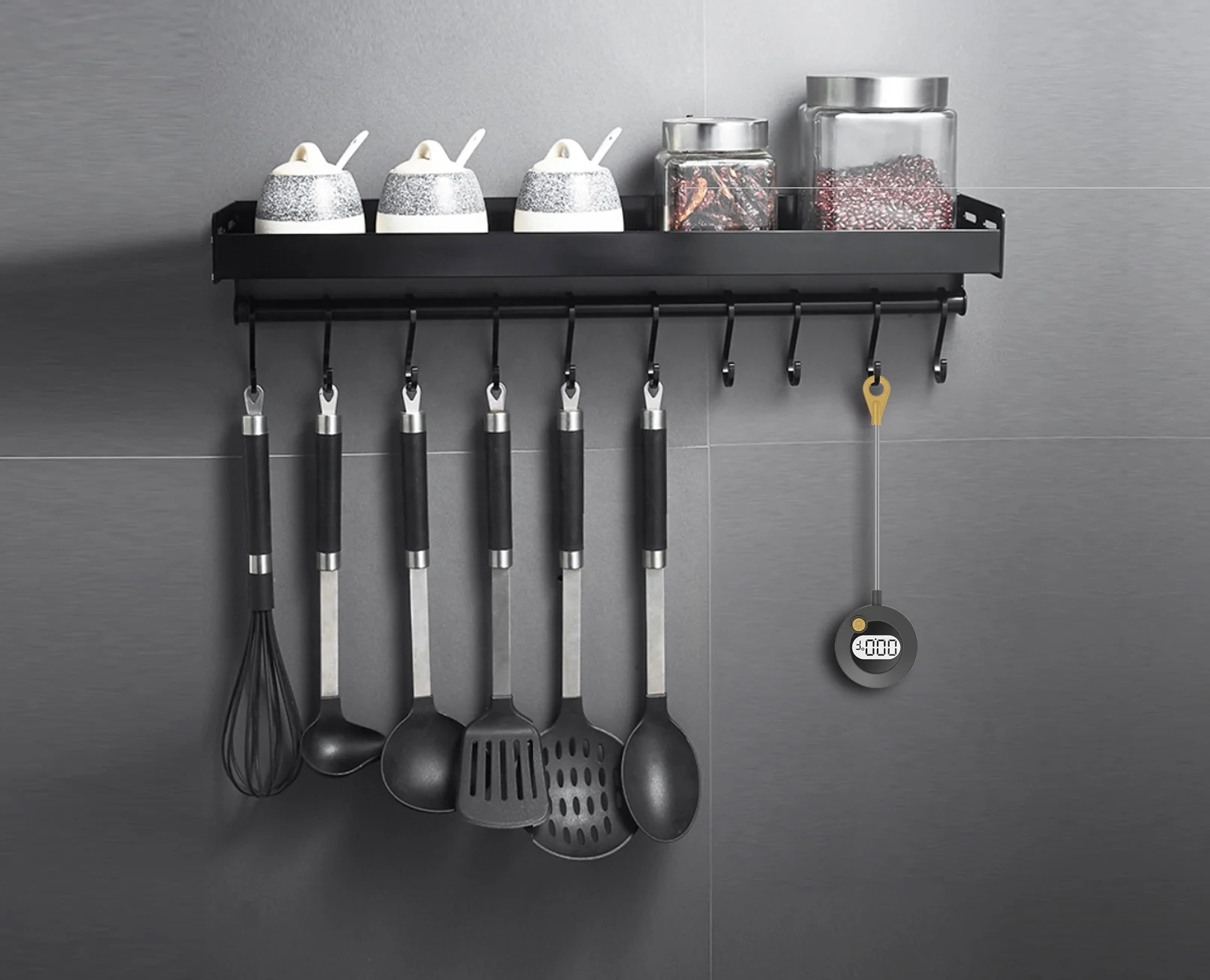 ABS Circular LCD Display Stainless Steel Probe Kitchen Use Digital Food Thermometer