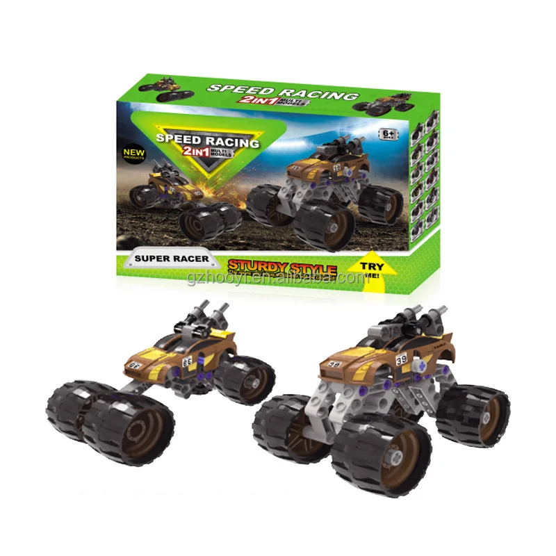 276PCS Block Car Toy Kids Construction Building Block Car DIY Pull Back Racing Car Educational Let Go Truck Toy Wholesale