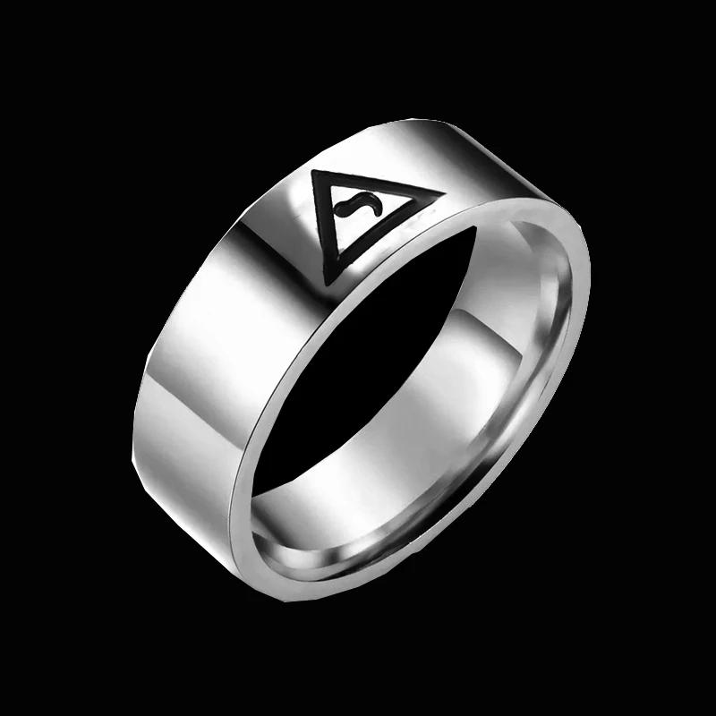Gold Plated Masonic Rings for Men Scottish Rite 33rd Degree Grooved Band Freemasons Jewelry For Party