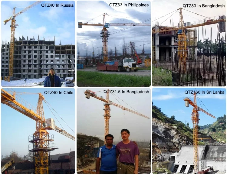 QTZ40A(4708) China New Small Topless Construction Flattop Tower Crane Machine Flat Top Building Tower Cranes Price
