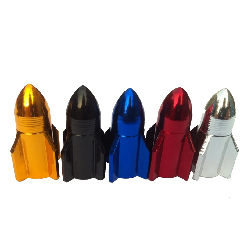 Aluminum Alloy Rocket shape tire tube valve Car Tire Dustproof  Colorful Valve