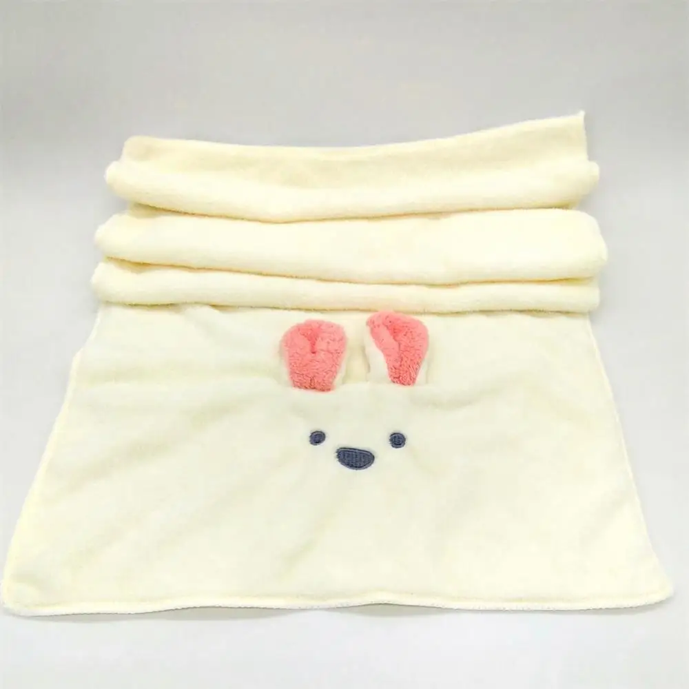 Custom Super water absorption quick-dry microfiber coral fleece towels cartoon embroidered towels
