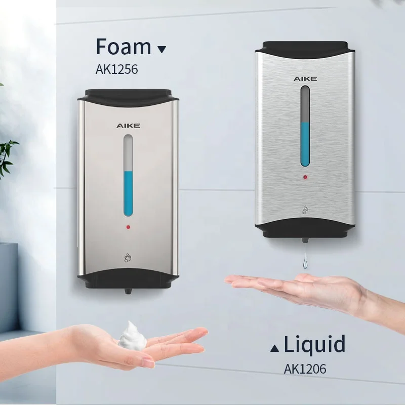 
Modern Design AK1206 New Automatic alcohol disinfect 1100ml high quality soap dispenser for public toilet 