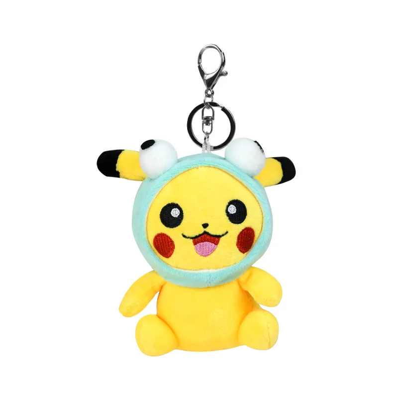 12cm Pikachues key chain hanging bag small pokemoned pendant female Stuffed toy doll machine cake decoration