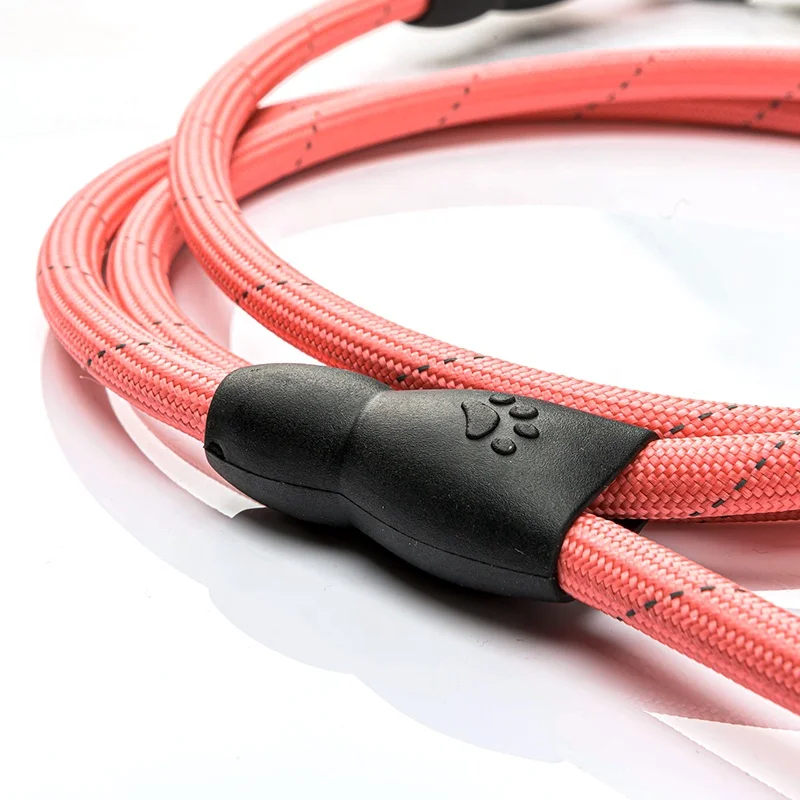 Custom Nylon Pet Leash, High Quality Soft Padded Handle Thick Lead dog Leash for Large Medium Dogs