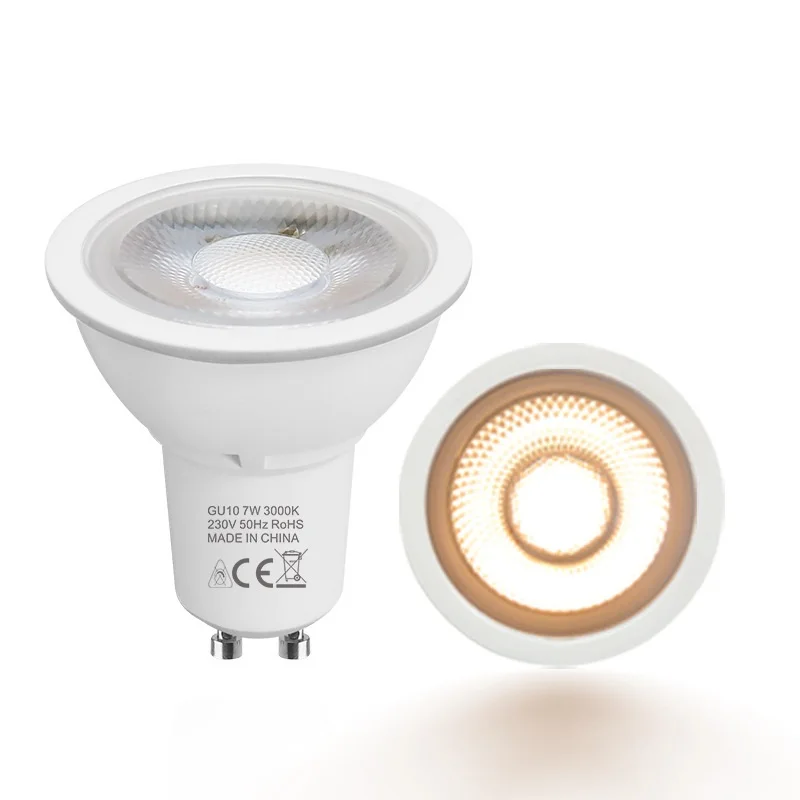 High Quality Indoor GU10 Lamp Cup Plastic Coated Aluminum 7W GU10 COB Downlight Led Spot Light Bulb Spotlight