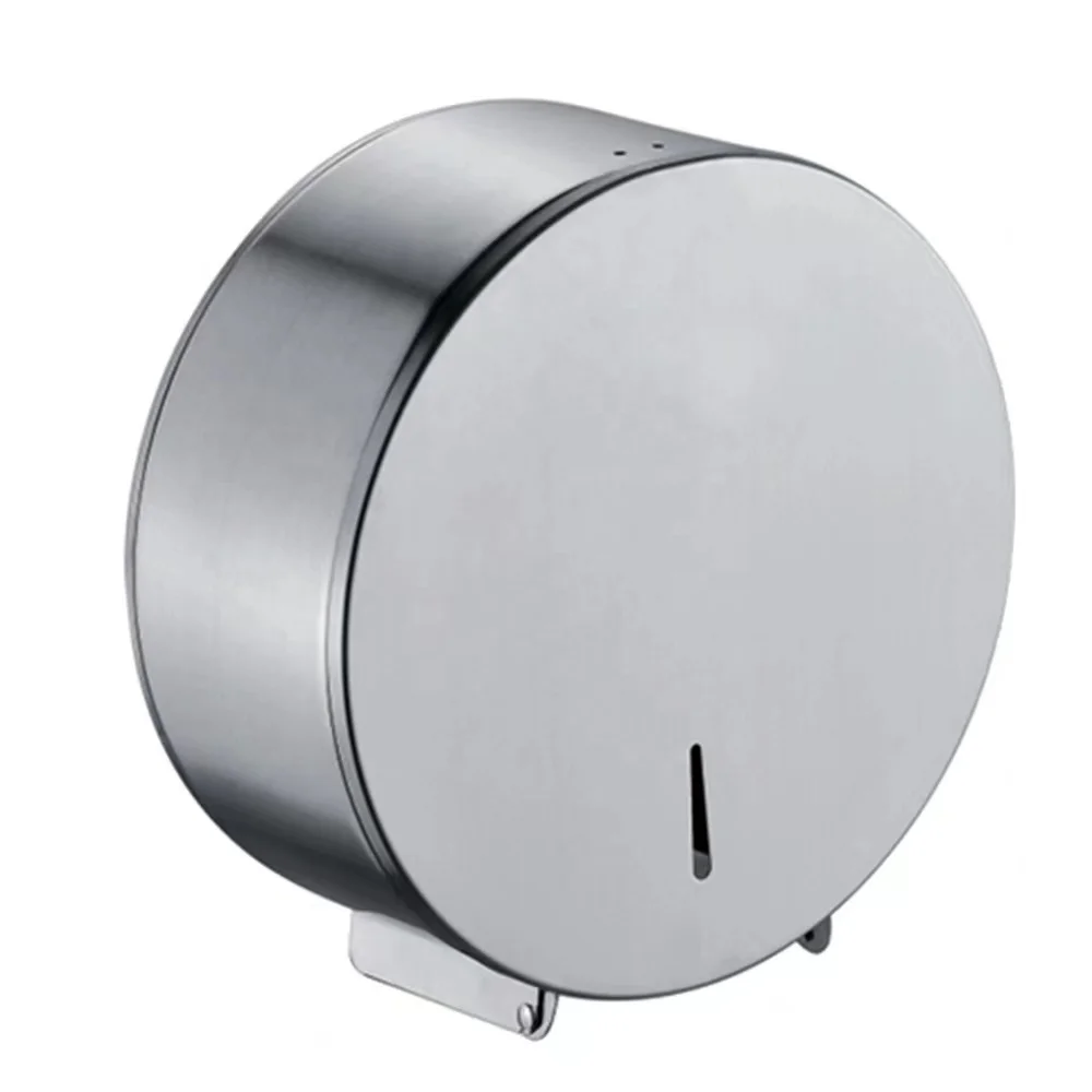 High Quality Sus304 Stainless Steel Brushed Finishing Lockable Jumbo Toilet Paper Roll Dispenser For Hotel School Hospital Mall
