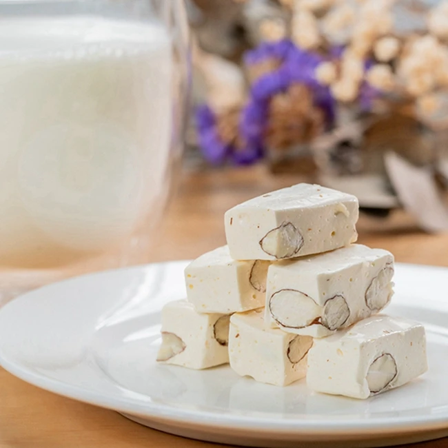 
High Quality Original Almond Nougat Semi-soft Original Flavour Nougat 