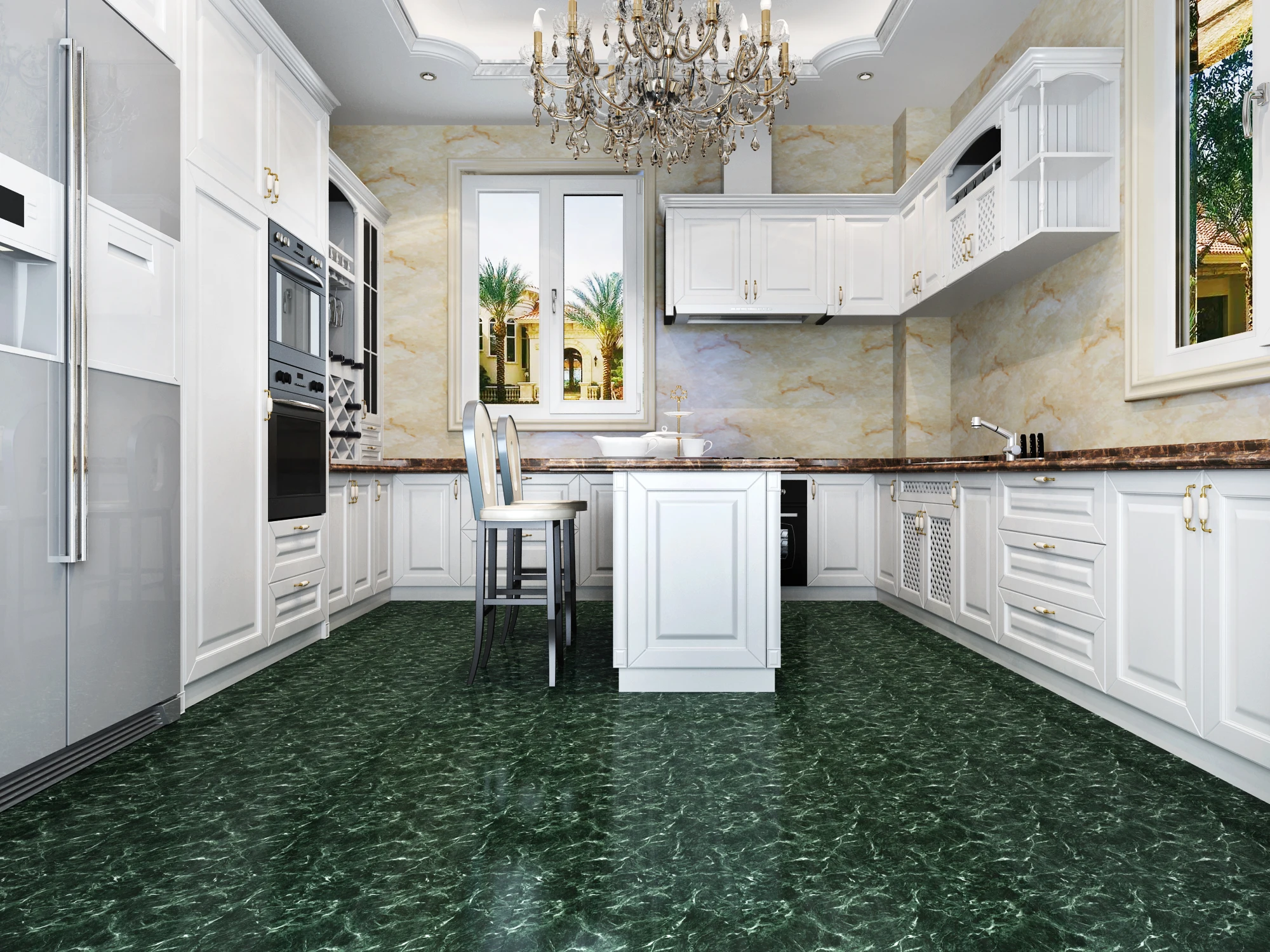 Customized Size Waterproof Stone Plastic Composite PVC Flooring