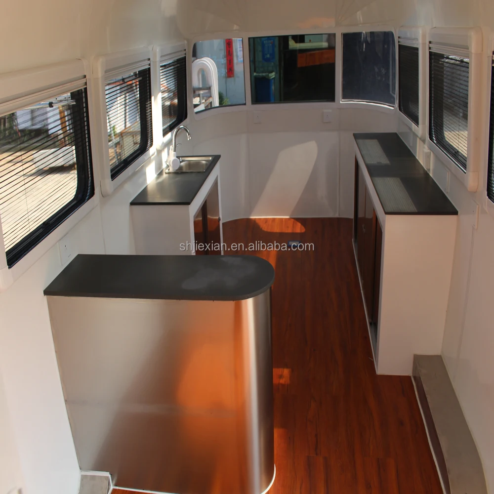 JX-BT580SS antique mobile barber truck trailer luxury barber station mobile salon for sale with sink furniture unit chairs