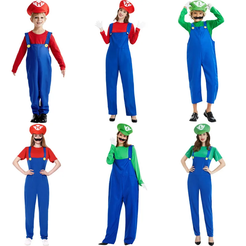 
Mario Halloween cos adult children dance party performance clothing stage performance clothing for adults Mary 