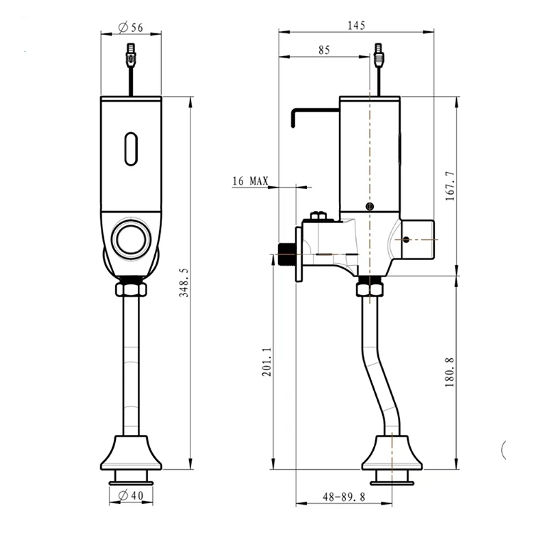 Five-star Hotel Men Toilet Urinal Sensor Flush Valve Smart Flushometer And Manual Press Double Used HY-328-2D
