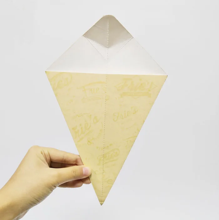 french fries plain container custom printing logo paper packaging french fries cup waffle container with yoghurt