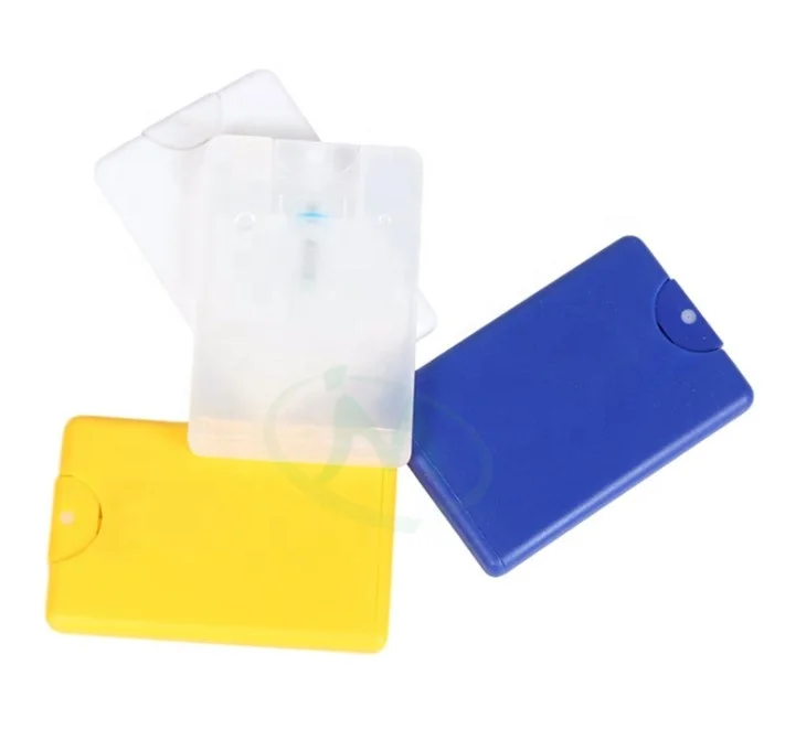 Wholesale Colorful Mini Plastic Travelling Perfume Credit Card Spray Bottle 20ml credit card sprayer