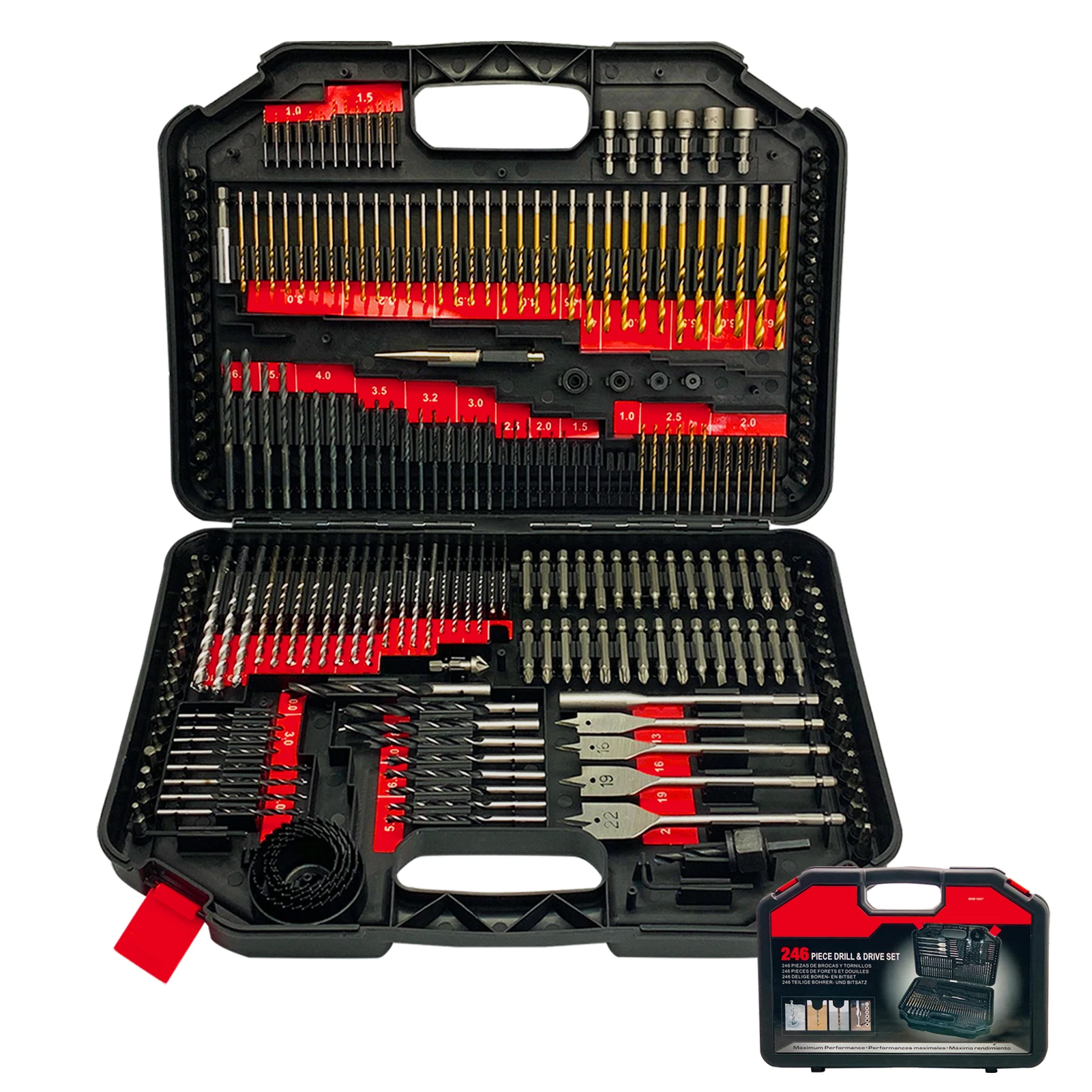 246pc Multi-function Twist Mansory Wood Drill Bit Sets And Screwdriver Bit Set