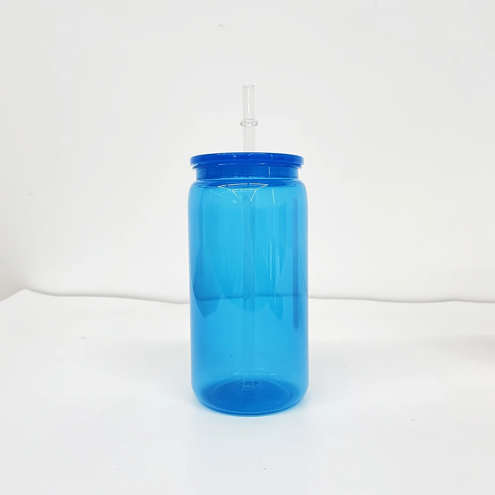 ombre jelly Acrylic plastic cups Cool Drinking Cups 16oz plastic soda can neon 16oz Plastic Drinking Classic Cups