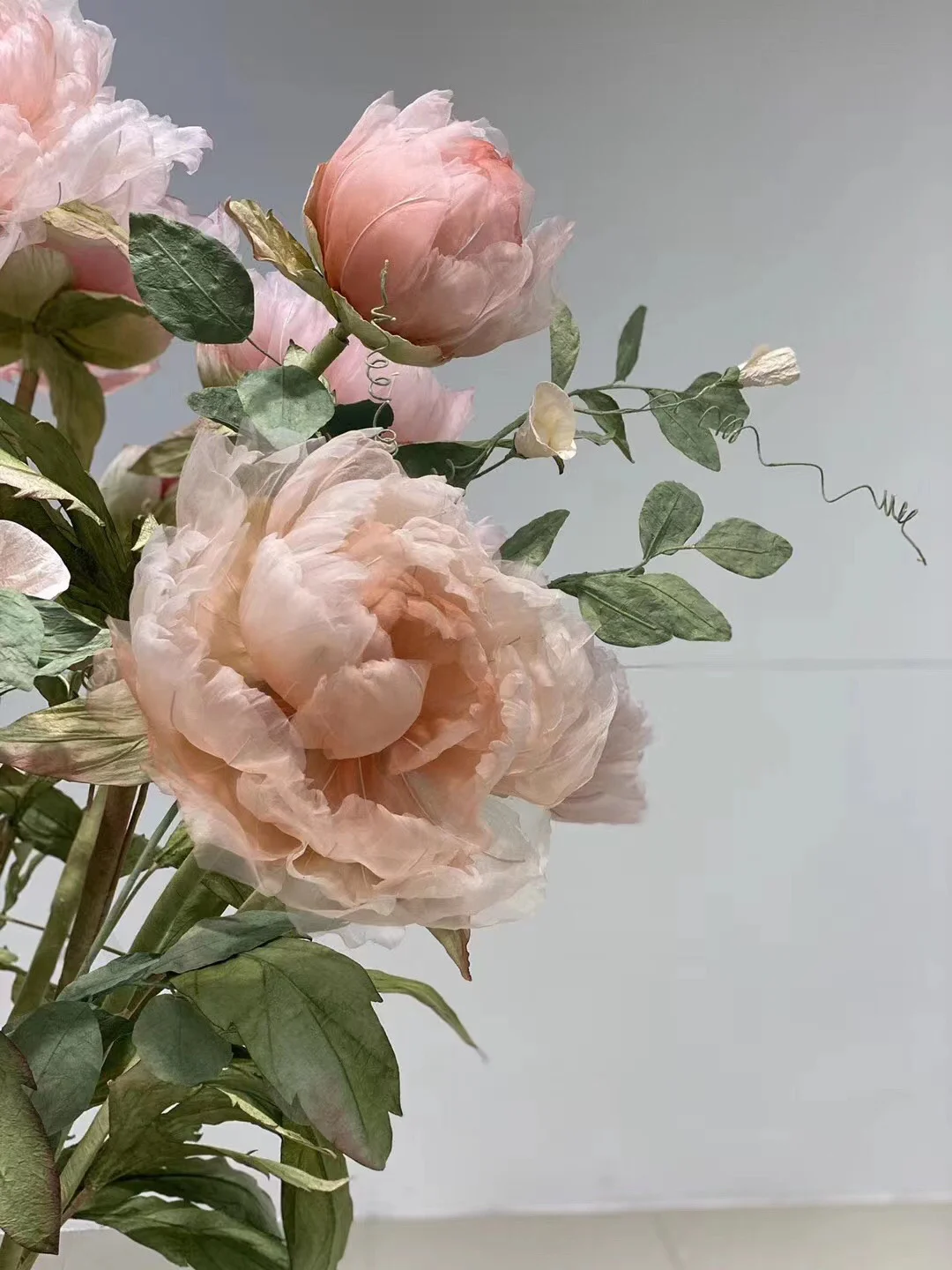 W-197 High quality decorative flowers Silk Artificial Giant Big Peony Flower For Window Dressing Decoration