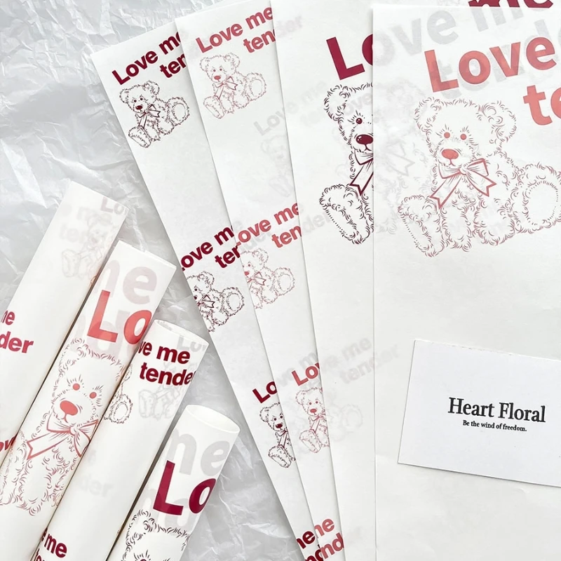 LUCIA Gentle Bear Wrapping Flower Paper Handmade Bouquet Wrapping Paper Florist Bouquet Packing