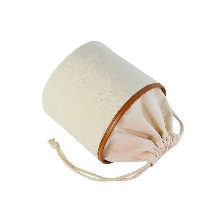 Chiterion Single Shoulder Drawstring Canvas Stringdraw Cosmetic Tote Bag Make Up Bucket With Canvas Strap
