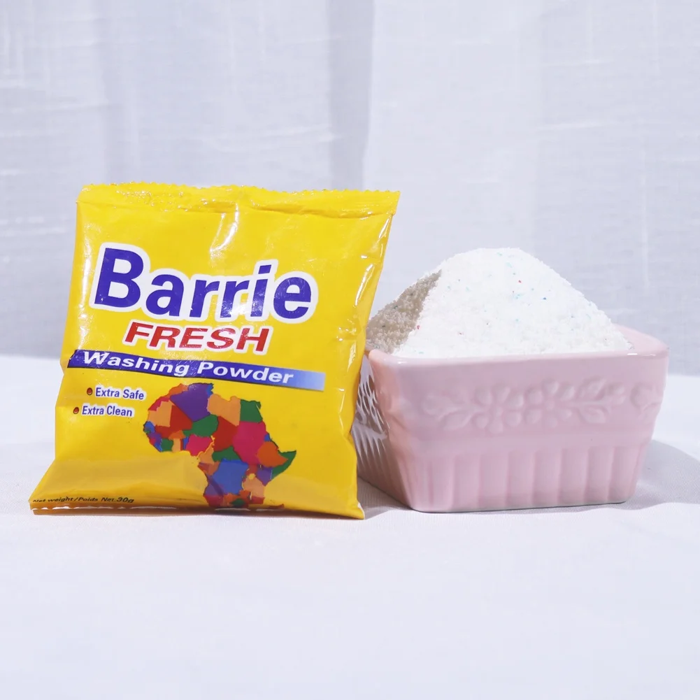 Small Sachet packing 30g 35g Laundry Detergent Powder clean bright fresh for hand wash, front and top loading washing machine