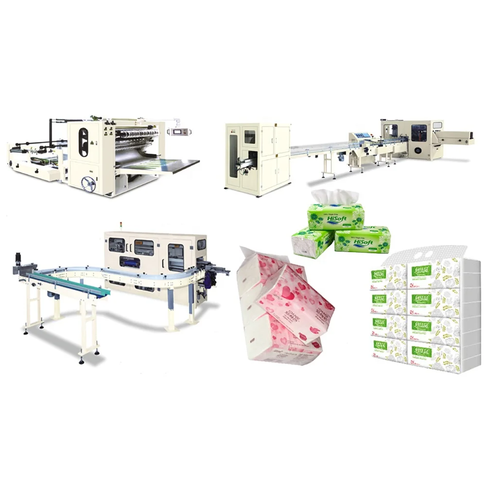 V-Fold Pop Up Soft Facial Tissue Hand Towel Paper Making Converting Production Line for Tissue Paper Manufacturer