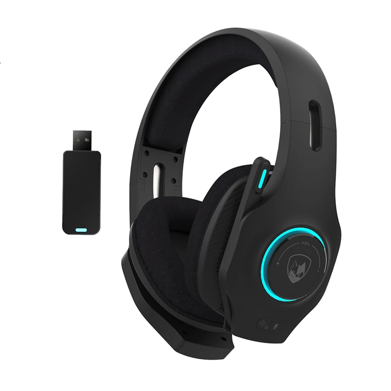 Беспроводная Игровая USB-гарнитура 2,4 с шумоподавлением, 7,1 ГГц, наушники со светодиодным микрофоном для Xbox One, PS4, ПК