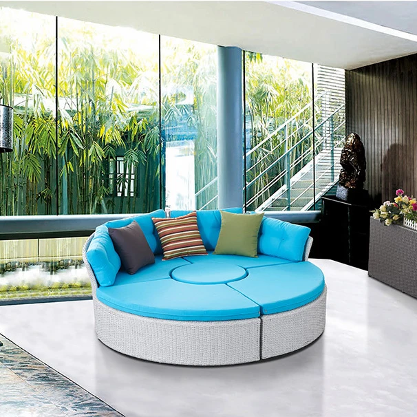Modular Sofa Outdoor Garden Sofa Set Outdoor With Height Adjustable Lifting Table Round Shape Garden Sofa Set Outdoor Sundbed