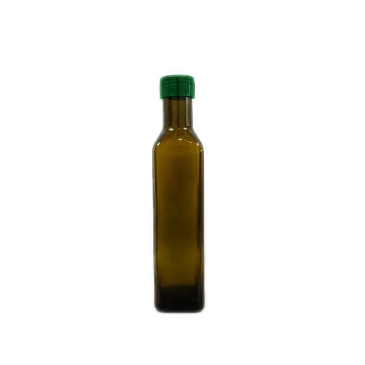 
Food Grade 250ml 500ml 750ml 1000ml Square Dark Green Marasca Glass Bottle Round Clear Glass Olive oil bottle with Aluminum cap 