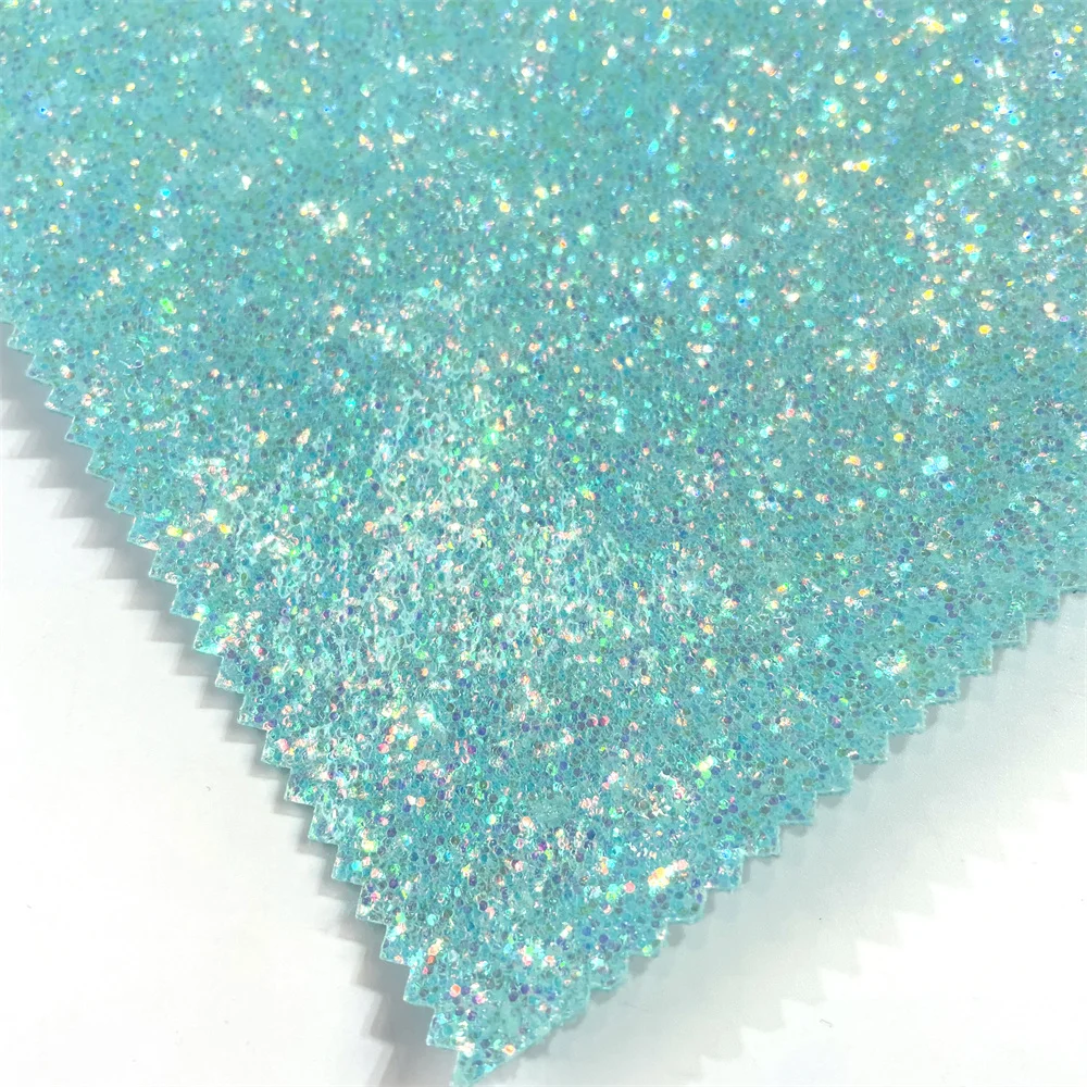 Chunky Glitter TPU Vinyl Rolls Elastic Faux Leather Fabric Flocked Pattern Lady Shoes Cosmetics Bag Home Textile Sofa Made PVC