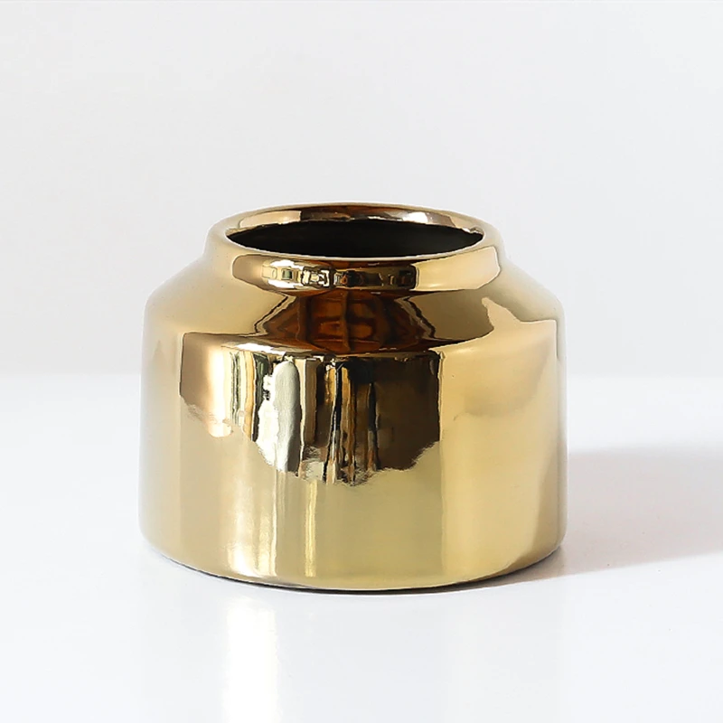 New Hot Sale Gold Plating Chinese Porcelain Ceramic Vases For Wedding Decoration Home Decor