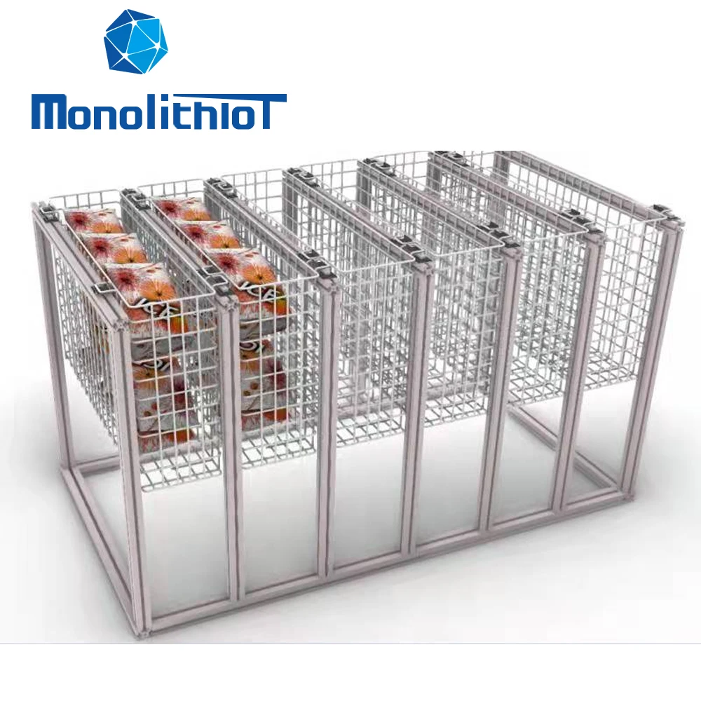 MonolithIoT Supermarket Commercial Automated Inventory Management Gravity Cargo Lane Weighing Smart Unmanned Retail Freezer