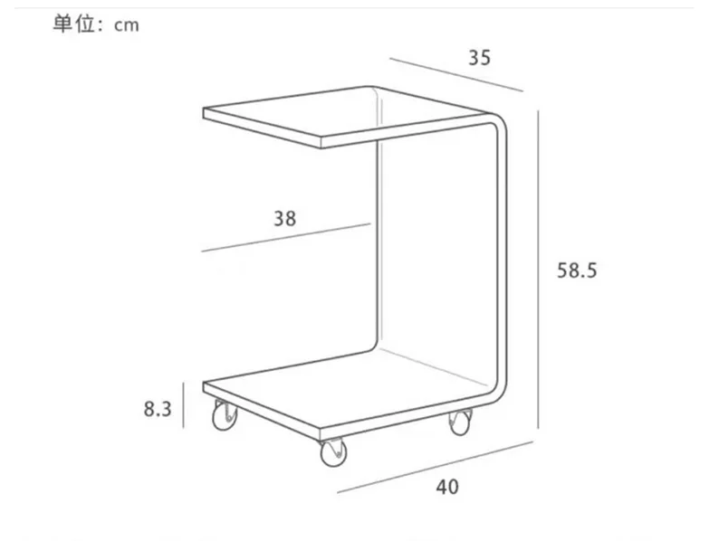 Gaojian Clear Acrylic Bedroom Furniture Lucite Table With Four Wheels Luxury Coffee Table