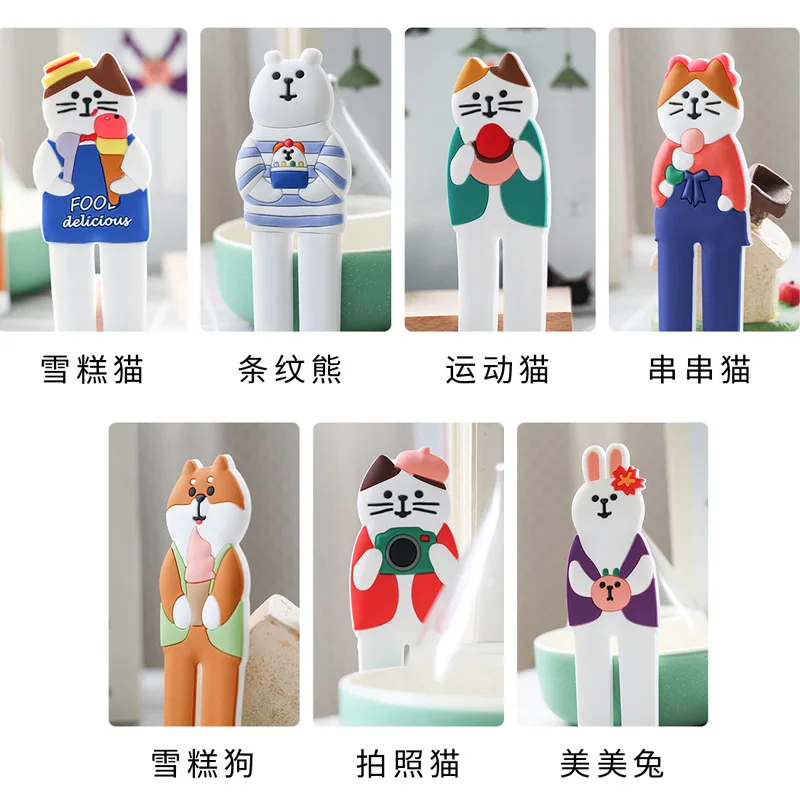 Korea Japanese cat refrigerator with magnet hook, cute and creative cartoon cat with tail hook